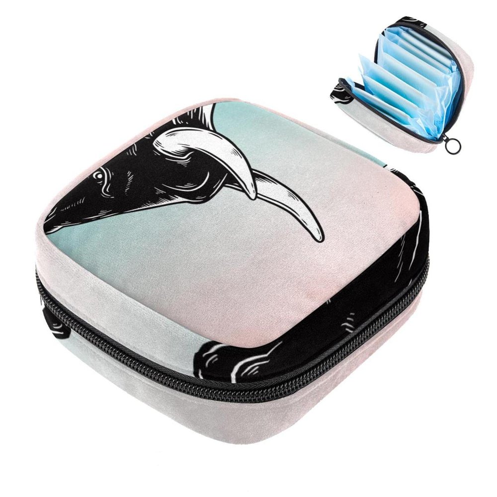 Animal Bull Women's Sanitary Pad Storage Bag, Portable Period Bag