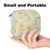 Sanitary Pad Storage Bag, Cute Shell Pattern, Yellow, Portable Period Pouch view 2