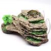 hisunfarm Turtle Basking Platform with Suction Cups, Reptile Resin Climbing Ledge Aquarium Decor with Artificial Plant (Rock Yellow) view 1