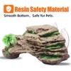 hisunfarm Turtle Basking Platform with Suction Cups, Reptile Resin Climbing Ledge Aquarium Decor with Artificial Plant (Rock Yellow) view 3
