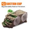 hisunfarm Turtle Basking Platform with Suction Cups, Reptile Resin Climbing Ledge Aquarium Decor with Artificial Plant (Rock Yellow) view 4
