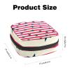 Portable Menstrual Product Storage Pouch with Zipper, Red, White, Navy Blue, Striped and Star Patterns view 2