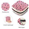 Portable Menstrual Product Storage Pouch with Zipper, Red, White, Navy Blue, Striped and Star Patterns view 3