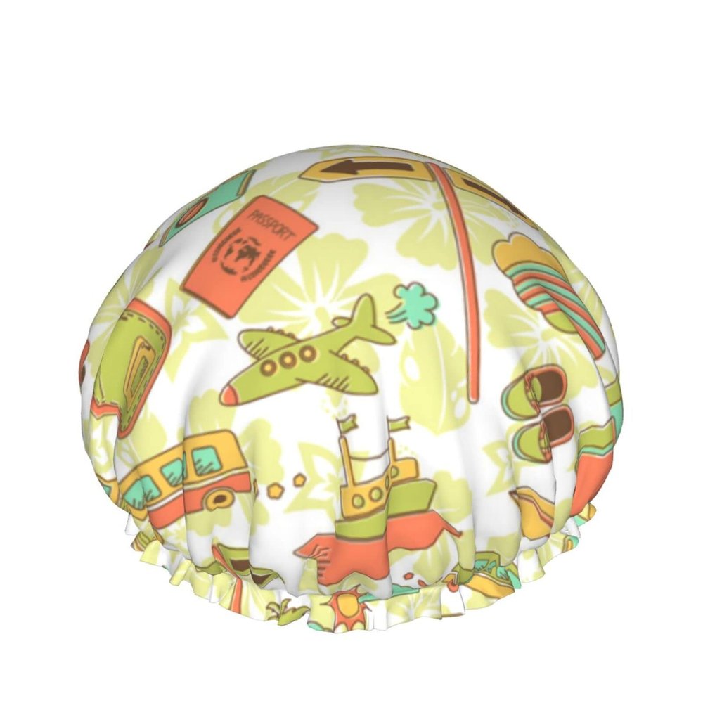Women’s Reusable Double-Layer Waterproof Shower Cap