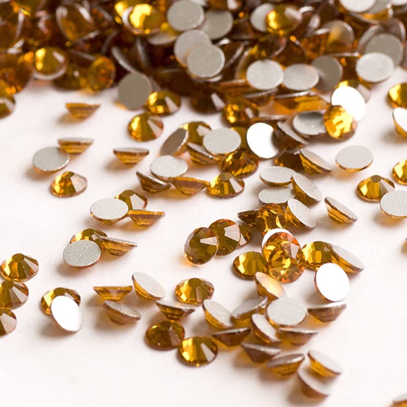 2058SS3–SS34 Topaz Non-Crystal Top Stone Nail Art Flatback Rhinestones for Nails, SS4, 1,440 Pieces
