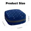 Portable Menstrual Product Storage Bag, Navy Blue Floral, Zipper Pouch view 2