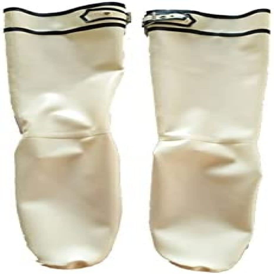 Black and White Latex Socks, 0.4 mm Rubber, Sizes S–XL, Black, L