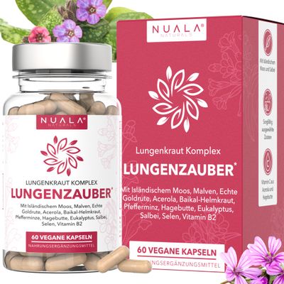NEW! Lungwort Capsules (60 Count) – 300 mg High-Dose Genuine Lungwort with 12 Ingredients, Vegan