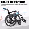 Folding Lightweight Travel Wheelchair, 41 cm Seat Width, Drum Brakes view 3