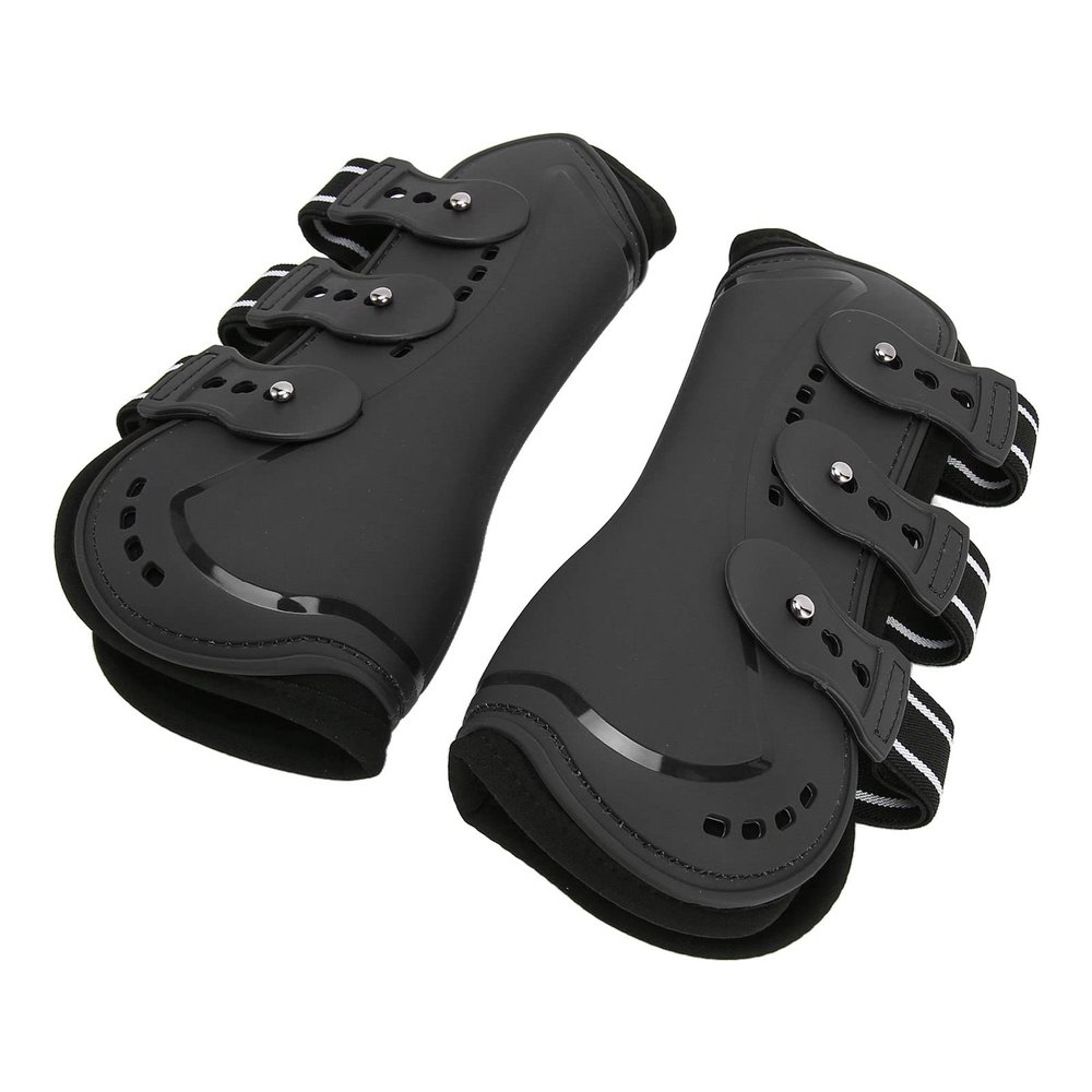Rosvola Horse Front Leg Boots, Impact-Resistant Leg Protection, Easy to Attach, Breathable, Shock-Absorbing, for Show Jumping and Training (M)