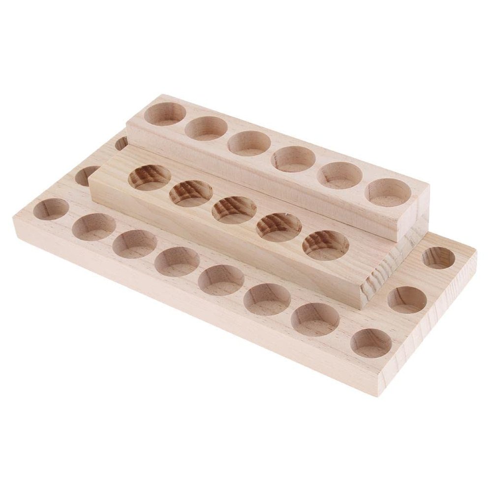 barenx Wooden Stand for Essential Oils, Dropper, Rollerball, and Cosmetic Bottles