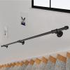 DMCHENGMA Stair Handrail Kit, Black Wrought-Iron Rail, 570 cm view 1