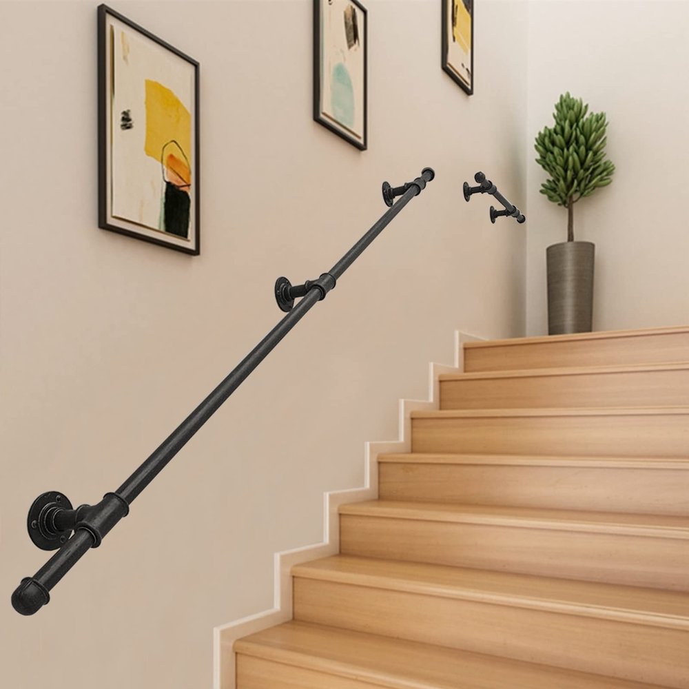 DMCHENGMA 270 cm Black Metal Stair Handrail