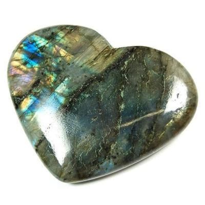Frienemy Home Labradorite Heart-Shaped Palm Stone, Small Polished Gray Heart Crystal for Stone Therapy, Spirit Guide Stone, Chakra Healing #Frienemy-2715