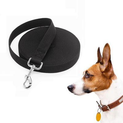 LATRAT Long Training Leash for Dogs, 1.2–30 m, Long Lead for Small to Large Dogs (Black, 7 m x 1.5 cm)