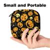 Women's Sanitary Pad Storage Bag with Halloween Pumpkin Skull Pattern view 2