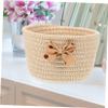Cabilock Woven Storage Basket with Bow, Small Cotton Rope Basket view 2