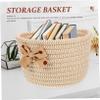 Cabilock Woven Storage Basket with Bow, Small Cotton Rope Basket view 4
