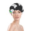 Rainbow Umbrella on Zebra Crossing Shower Cap, Reusable and Waterproof view 3