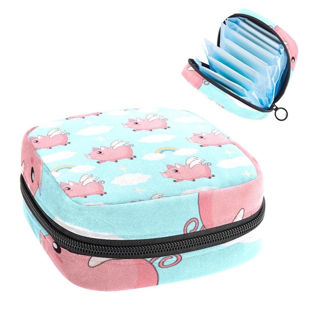 Pink Pig Zippered Period Product Storage Bag