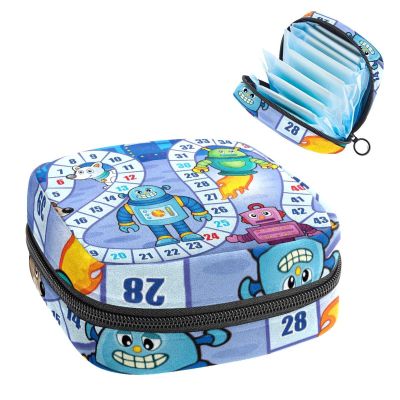 Portable Blue Menstrual Product Storage Bag with Zipper