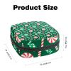 Women’s Period Product Storage Bag, Portable Zipper Pouch, Green Christmas Candy Pattern view 2