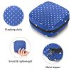 Portable Period Product Storage Bag, White and Blue Polka Dot view 3