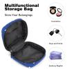 Portable Period Product Storage Bag, White and Blue Polka Dot view 4