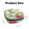 Women's Period Product Storage Pouch with Zipper, Tropical Flowers and Leaves view 2