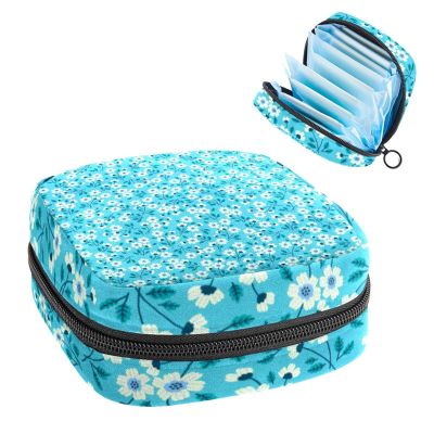 Blue Mini Floral Period Product Storage Bag