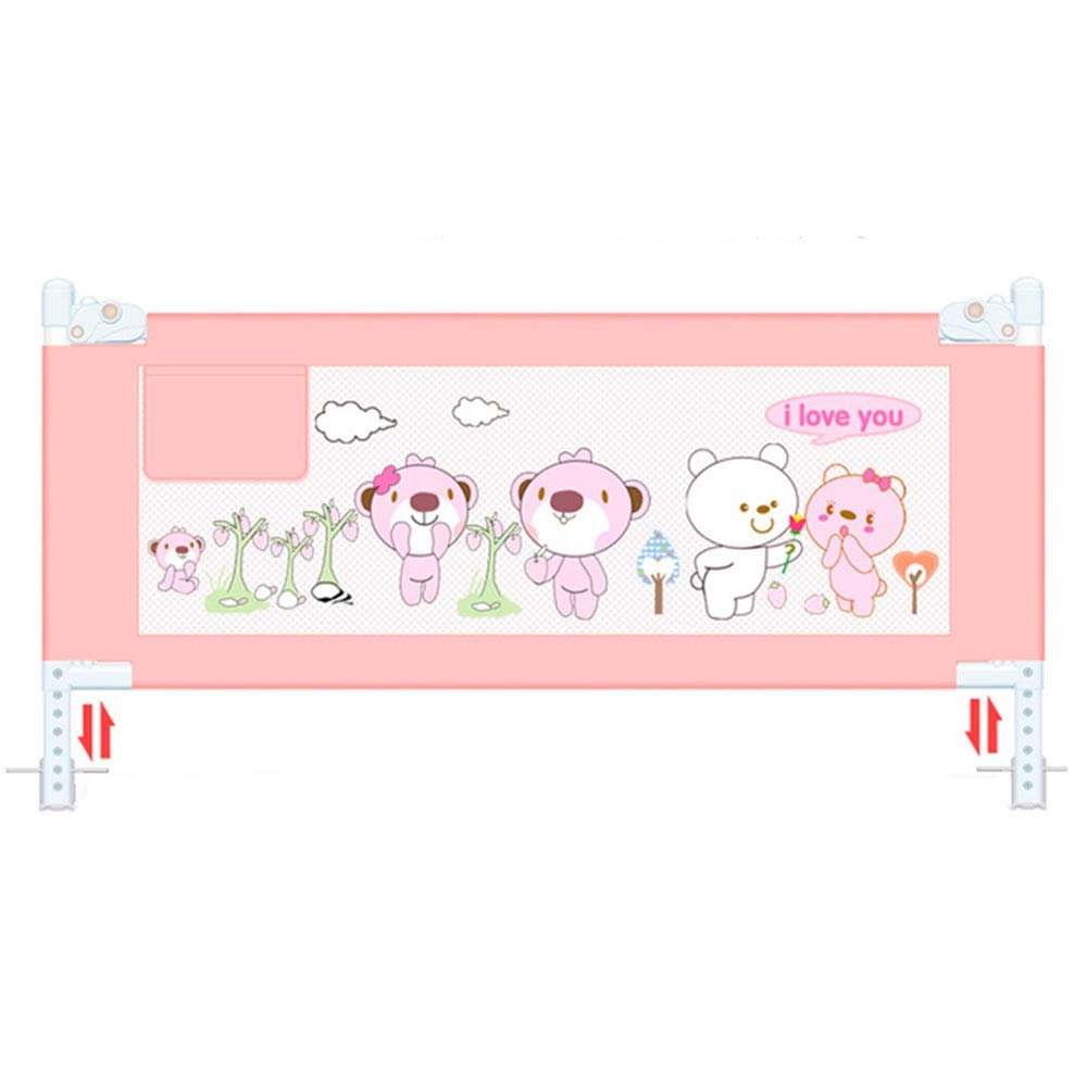 HAPPLiGNLY Baby Bed Rail Guard, Washable Vertical-Lift Mesh, Pink, 200 x 86 cm