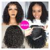 Curly Lace Front Human Hair Wig, 13x4, Brazilian Deep Wave Short Bob, 180% Density view 3
