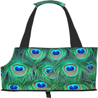 Peacock Feather Soft-Sided Travel Pet Carrier Tote