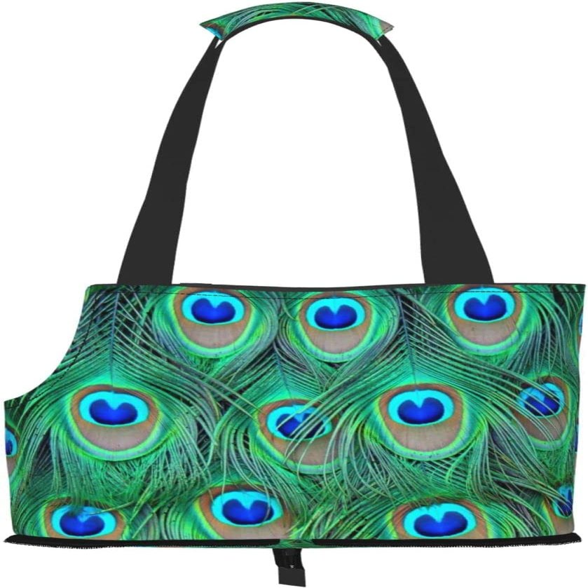 Peacock Feather Soft-Sided Travel Pet Carrier Tote