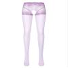 TiaoBug Women's Open-Crotch Sheer Pantyhose, Elegant Dance Tights for Go-Go Outfits and Clubwear, Light Purple, Size M view 3