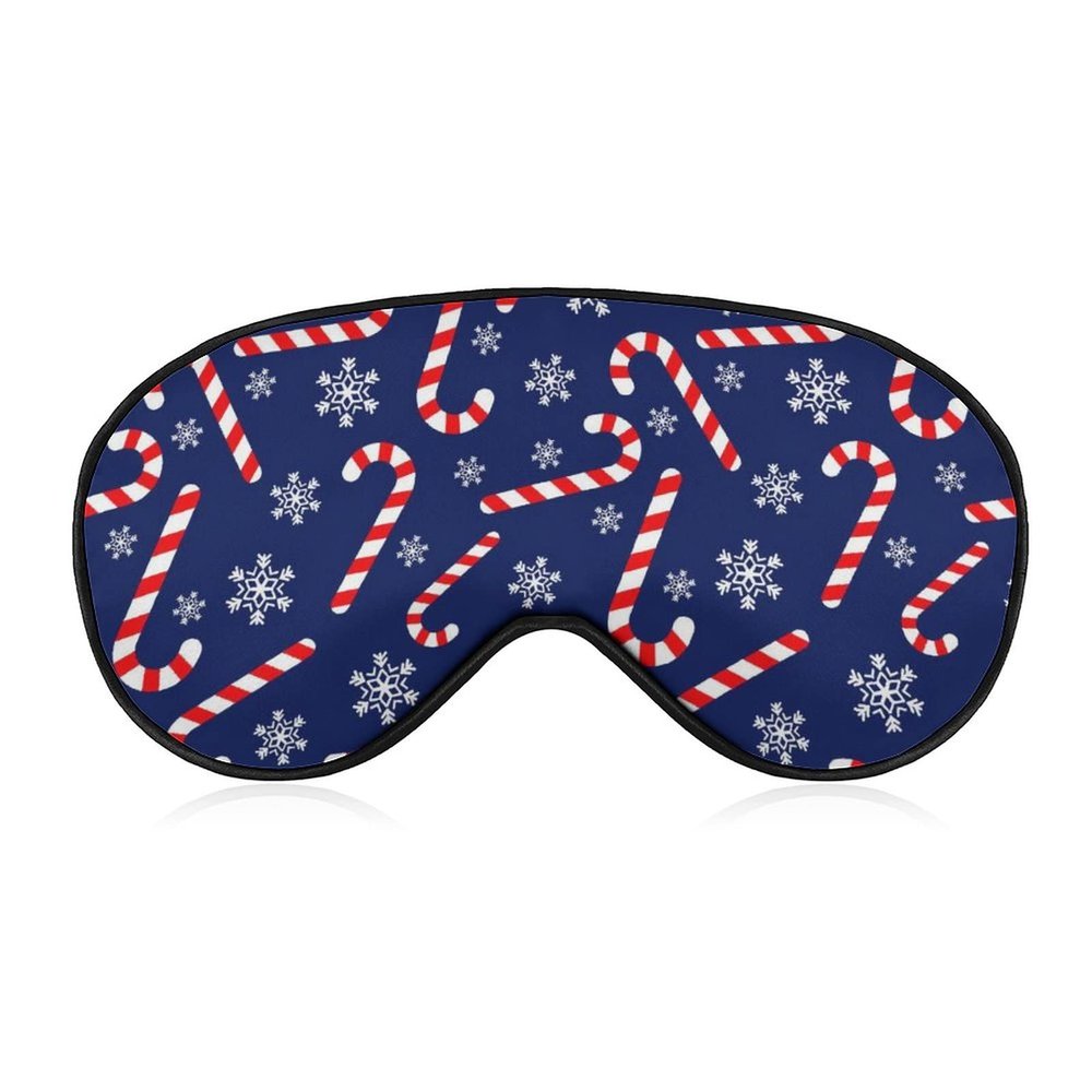 Silk Eye Mask, Snowflake, Candy Cane, American Flag and Color Patterns, Sleep Mask with Elastic
