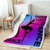 Homewish Girls’ Ballet Throw Blanket, 75 x 100 cm, Blue-Purple Gradient view 2