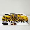 Cowhide Floral Blanket 130 x 150 cm, Leopard Print Fleece Throw, Black Brown Yellow view 3