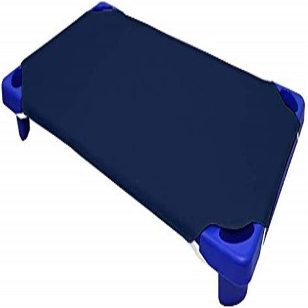 Toddler Bed Fitted Sheet, Mattegre 4, Elastic Loops, 100% Cotton, 58 x 139 cm, Navy Blue