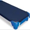 Toddler Bed Fitted Sheet, Mattegre 4, Elastic Loops, 100% Cotton, 58 x 139 cm, Navy Blue view 2