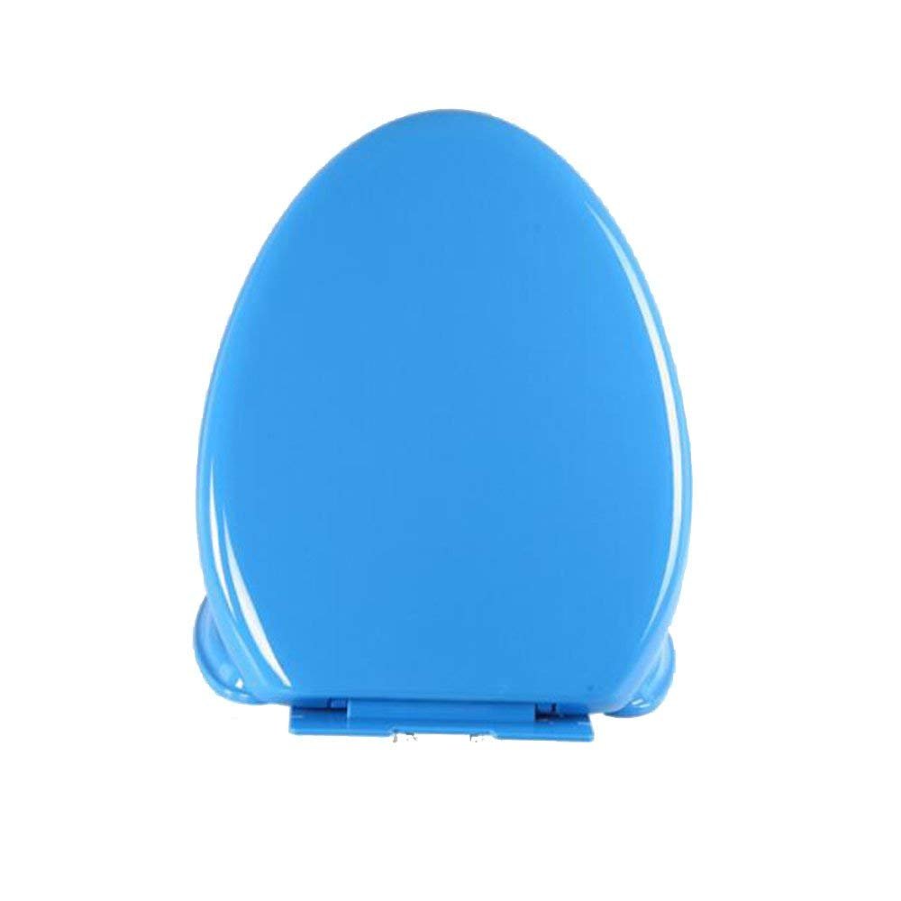 Samnuerly Blue Anti-Bacterial Toilet Seat with Soft-Close Lid, 44–47 × 36 cm