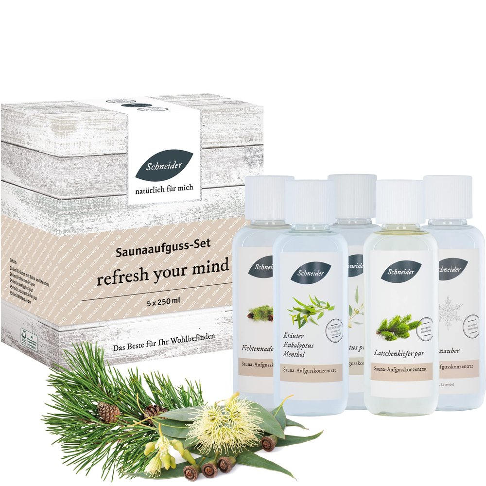 Saunabedarf Schneider Refresh Your Mind Sauna Infusion Set – 5 x 250 ml