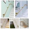 DMCHENGMA Modern Stair Handrail Grab Bar Kit, Gold Wrought-Iron Wall-Mounted Rail, 450 cm view 4