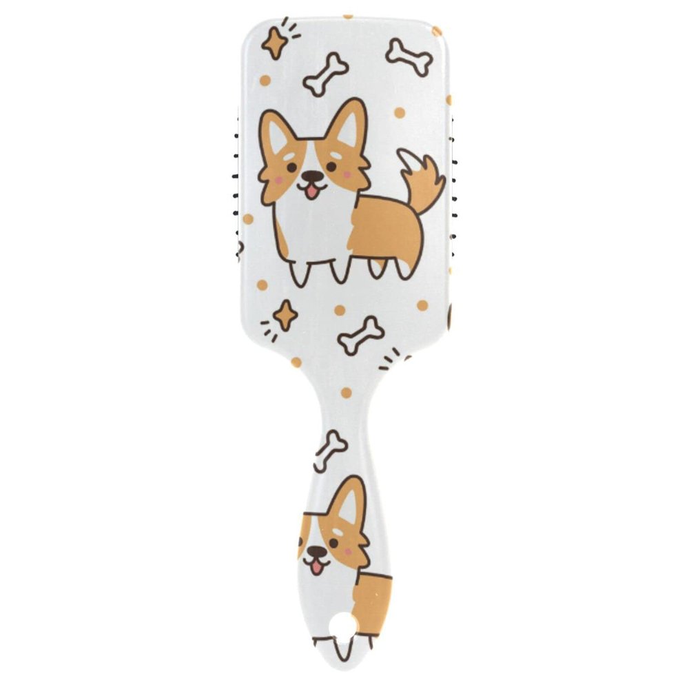 Hair Brush for Women and Girls, Welsh Corgi Pattern Paddle Brush with Air Cushion