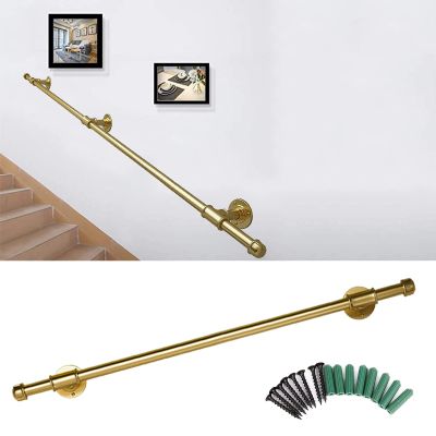 DMCHENGMA Gold Wrought-Iron Stair Handrail Kit, 500 cm