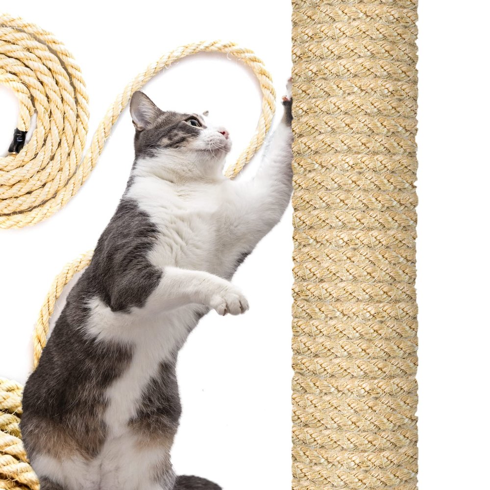 DQ-PP Sisal Rope, 25 m, 10 mm Thick, Natural Rope for Cat Trees