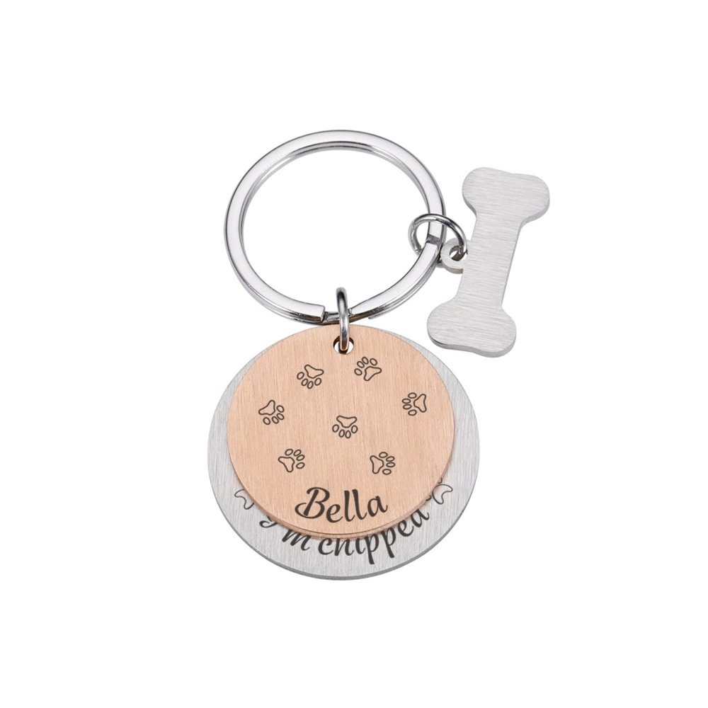 Customizable Engraved Pet ID Tag for Dogs and Cats, Rose Gold