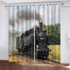 JIARAO Train-Themed Blackout Curtains with Grommets, 2-Piece Set, 140 x 160 cm view 2