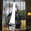JIARAO Train-Themed Blackout Curtains with Grommets, 2-Piece Set, 140 x 160 cm view 3