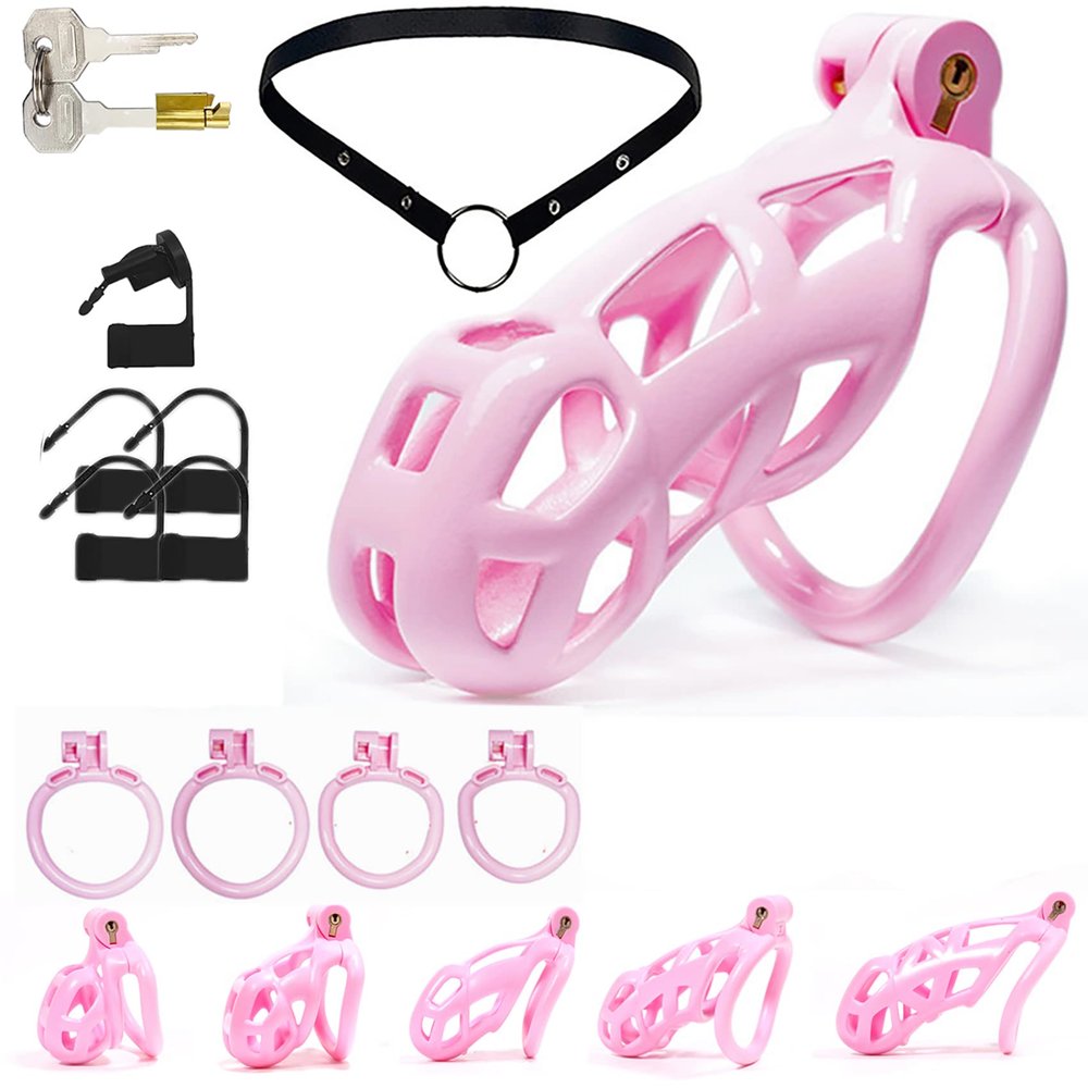 ScreaAss Solid Resin 3D Male Chastity Cage, Pink Micro